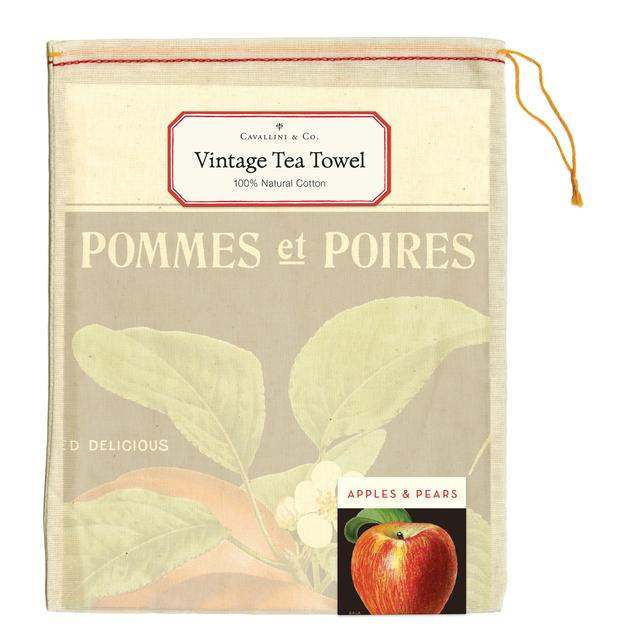 Vintage Inspired Apples & Pears tea Towel