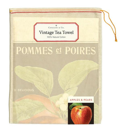 Vintage Inspired Apples & Pears tea Towel