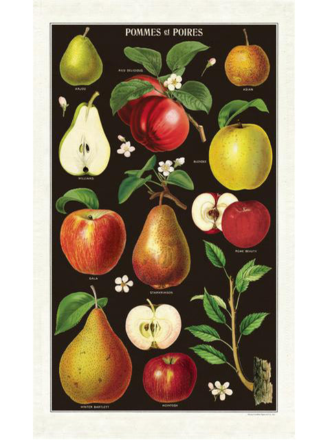 Vintage Inspired Apples & Pears tea Towel